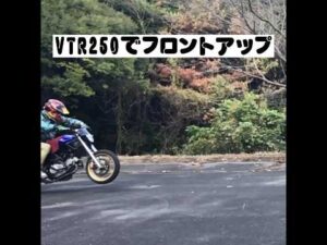 フロントアップ。バストアップとの関係性を、うんたらかんたら　#バイク #オートバイ #モトブログ #vtr250 #ウィリー #危険運転 #安全運転 #shorts