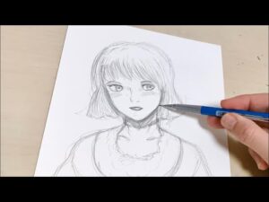 【シャーペンだけで描く】バストアップイラスト制作風景　#drawing